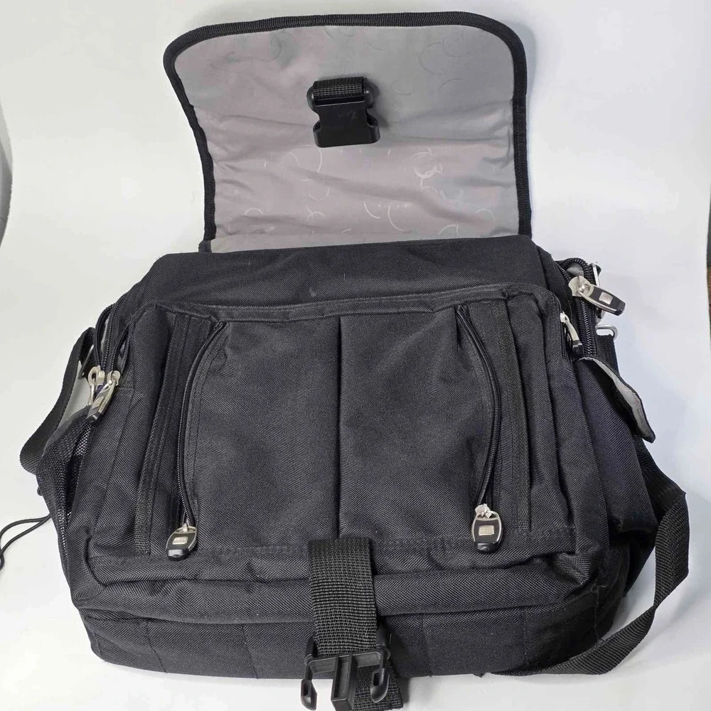 Vintage‎ IBM Briefcase Laptop PC Shoulder Messenger Black Blue Employee Bag Rare
